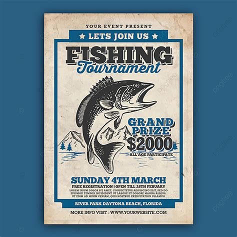 Fishing Tournament Flyer Template for Free Download on Pngtree