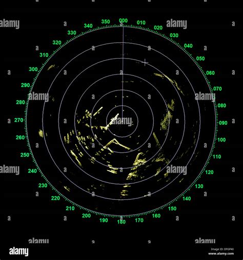 Green modern ship radar screen with round map on black Stock Photo - Alamy