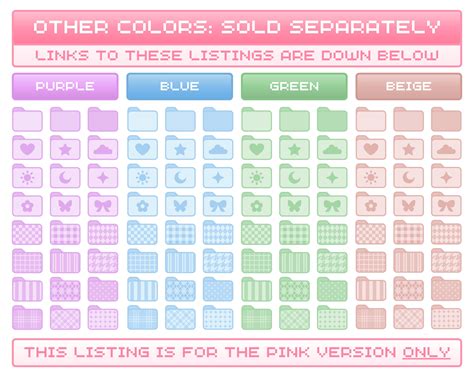 Pink Desktop Icons Set, 100 Aesthetic Icon Bundle, Custom Windows Mac ...