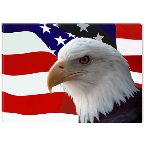 Startonight Canvas Wall Art American Eagle on the Flag USA Design for Home Decor, Illuminated ...