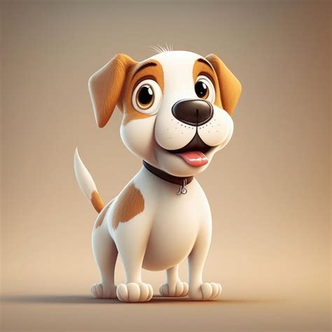 Premium Photo | Cute dog pet smiling cartoon 3d ai generated