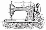 Sewing Machine Coloring Page sketch template