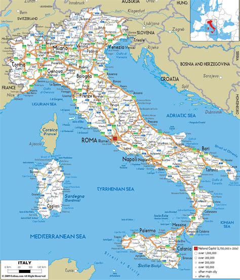 Road Map of Italy