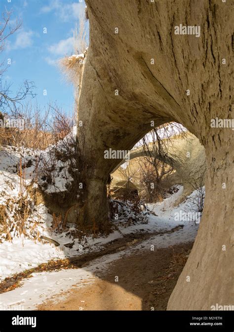 Double Arch - lighted night exposure - Arches National Park Stock Photo ...