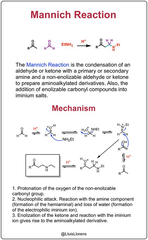 Mannich Reaction | Organic chemistry study, Organic chemistry, Teaching ...