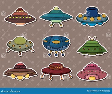 Ufo stickers stock vector. Illustration of adorable, group - 24890046