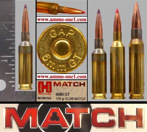 6mm GT "MATCH" by Hornady GAP H/S, One Cartridge, not a box - Ammo-One1