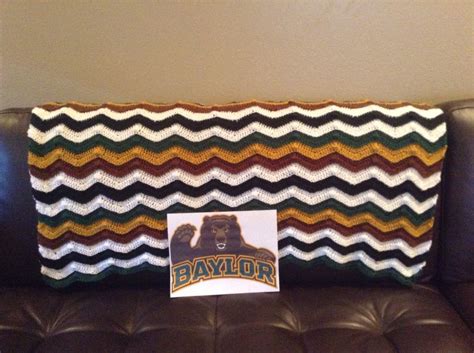 Ripple stitch afghan; made with Baylor University colors. Made by Cheri ...