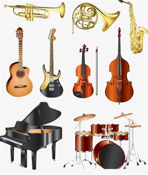 Western Musical Instruments White Transparent, Western Musical Instrument Collection, Guitar ...