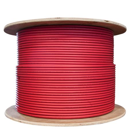 1000ft Shielded Red Cat6 Ethernet Spool, Solid, Bulk