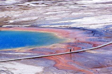 Yellowstone National Park's Grand Prismatic Spring is the largest hot spring in the United ...