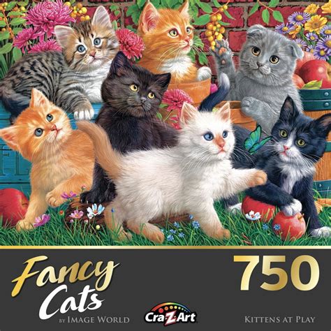 Cra-Z-Art Fancy Cats 750 Piece Jigsaw Puzzle - Kittens at Play - Walmart.com - Walmart.com