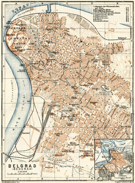 Old map of Belgrade (Beograd) and vicinity in 1929. Buy vintage map ...