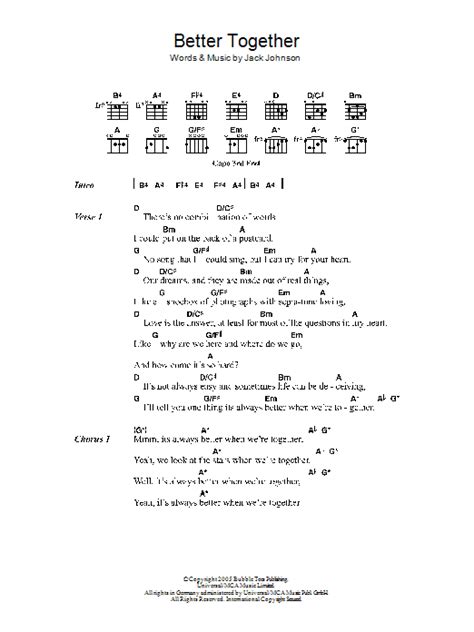 Better Together by Jack Johnson - Guitar Chords/Lyrics - Guitar Instructor