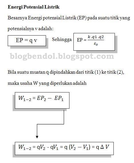 Rumus Energi Potensial Listrik - Riset