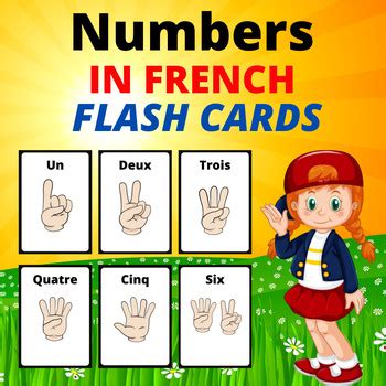 French Numbers Flashcards 1-10. Printable Number posters for PreK and K