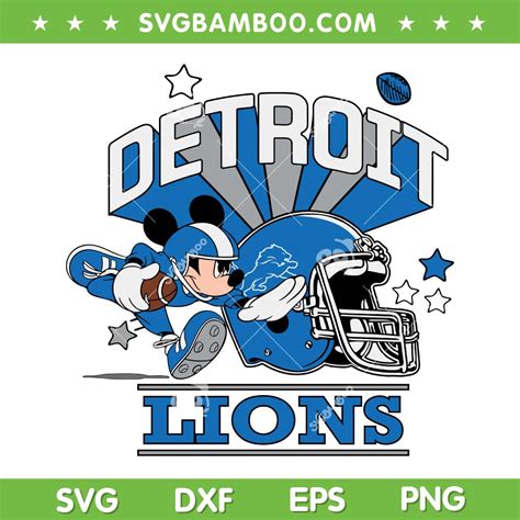 Mickey Mouse Detroit Lions SVG PNG