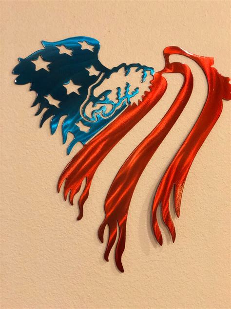 American Eagle / Metal Flag / Metal Wall Art | Etsy