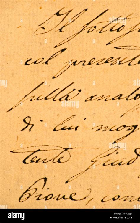 Close up of italian cursive text on an old letter handwritten Stock Photo - Alamy