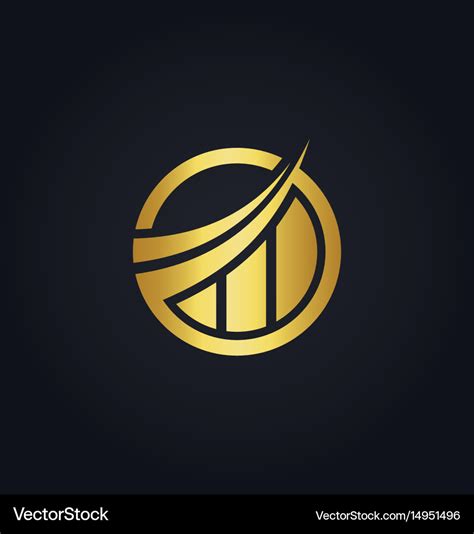 Business finance round trading gold company logo Vector Image