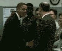 奥巴马握手，型到爆啊！！_热可乐