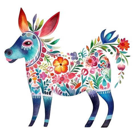 16 Watercolor Mexican Folk Art Fantasy Animals Clipart Digital Download ...