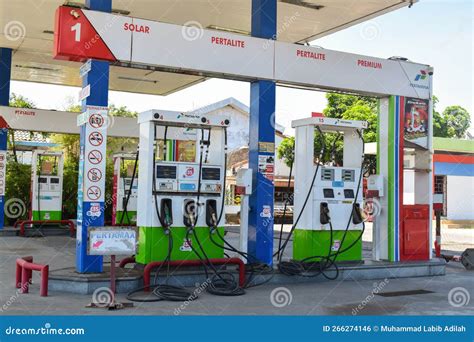 Pertamina Gas Stations Are No Longer In Use. Pertamina Refueling Station Building. PERTAMINA ...