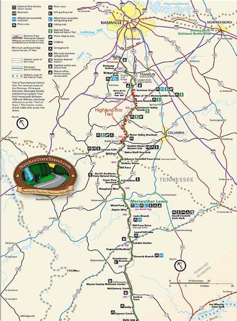 Tennessee Downloadable / Printable Natchez Trace Maps ...