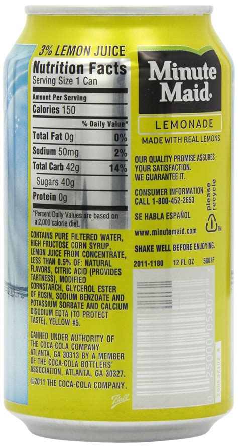 Minute Maid Lemonade Nutrition Facts | Blog Dandk