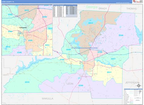 Leon County, FL Wall Map Color Cast Style by MarketMAPS - MapSales