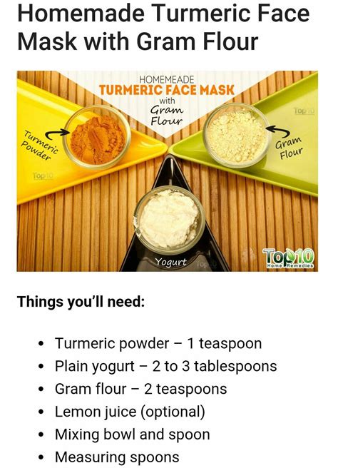 the ingredients for homemade turmic face mask