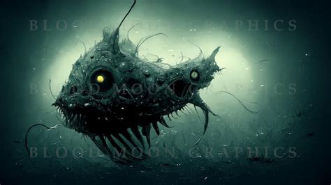 AI Art Anglerfish Sea Monster Creature Abyss Ocean Creepy - Etsy