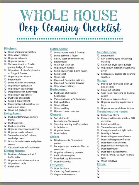 House Cleaning Checklist Template Free Of 40 Helpful House Cleaning Checklists for You ...