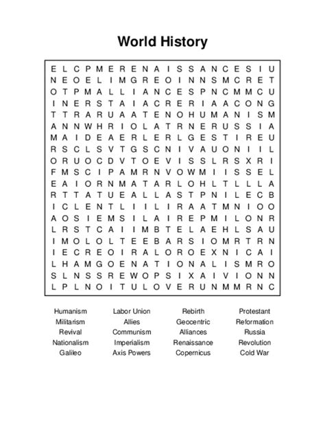 World History Word Search