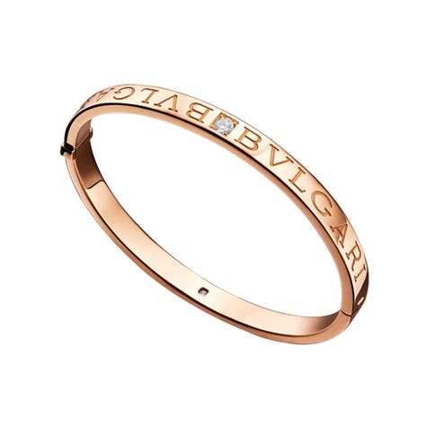 Bulgari Bvlgari Bvlgari 18k Rose Gold Bangle Bracelet with Diamond BR856760