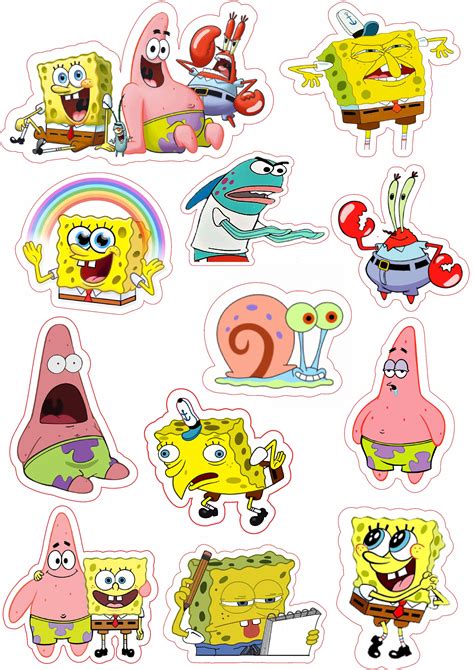 Stickrs Bob Esponja in 2021 | Cute laptop stickers, Spongebob birthday ...