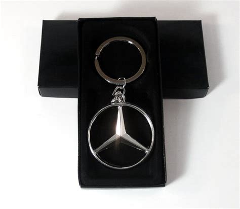 Mercedes Benz Keychain Key Chain Stainless Ring Chrome Silver