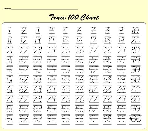 Traceable 100 Chart - 11 Free PDF Printables | Printablee