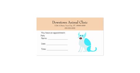 Veterinary Appointment Card | Zazzle