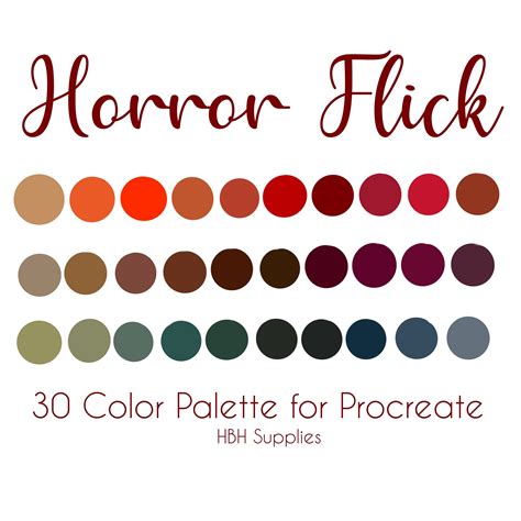 Horror Flick Colors, Procreate Palette, Procreate Color, Procreate ...