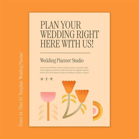 Free PSD | Wedding planner poster template