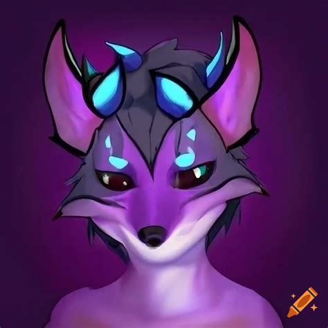 Purple fox protogen fursona