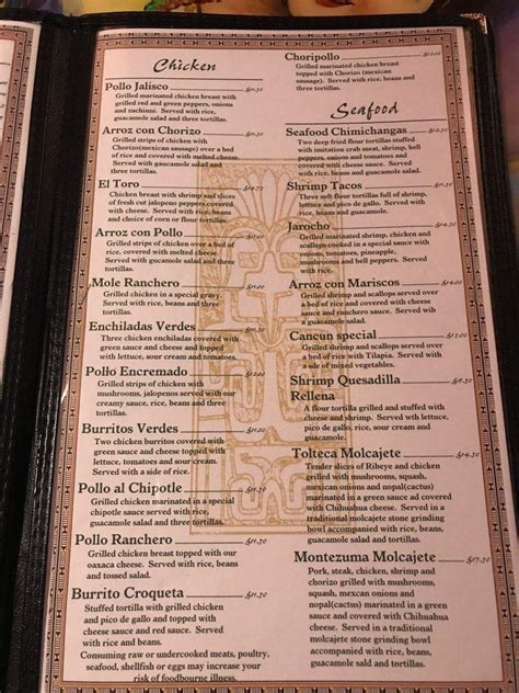 Menu at La Cantina Mexican Restaurant of Hancock, MI, Hancock