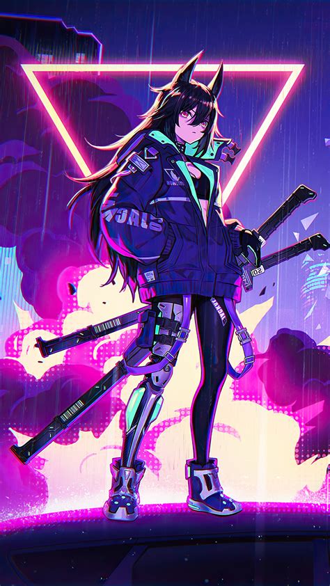 1440x2560 Katana Anime Girl Neon 4k Samsung Galaxy S6,S7 ,Google Pixel XL ,Nexus 6,6P ,LG G5 ,HD ...