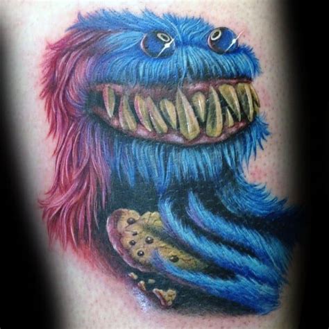 30 Cookie Monster Tattoo Designs For Men - Muppet Ink Ideas