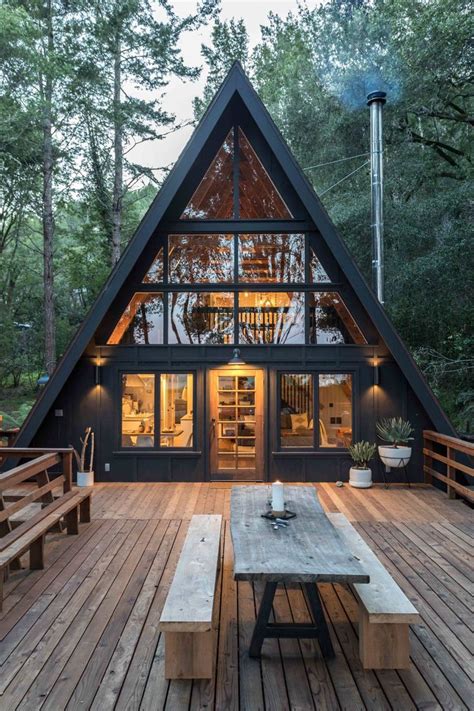 A-frame in West Marin, California | Tiny house cabin, House exterior, House design