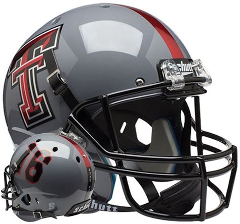 Texas Tech Red Raiders Full XP Replica Football Helmet Schutt Gray 16