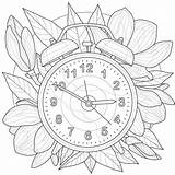 Leaves Clock coloring Page  Download Print Or Color Online For Free sketch template