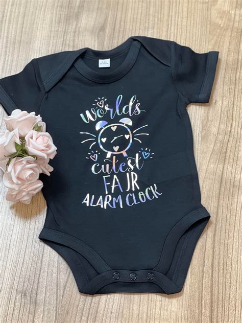 World's Cutest Fajr Alarm Clock Baby Bodysuit Holographic Print Gifts ...