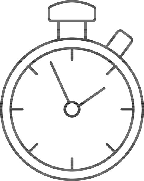 Stopwatch Icon In Black Outline. 24467332 Vector Art at Vecteezy